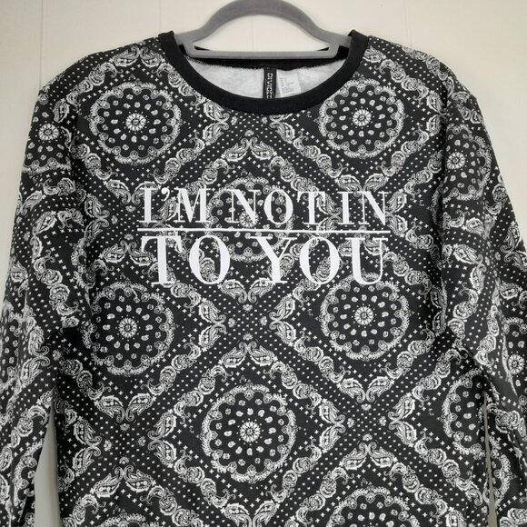 H&M Divided I'm Not Into You Graphic Sweatshirt Size S - Picture 3 of 7
